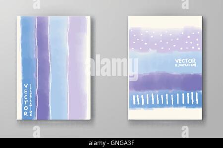 Brochure with Multicolored Blured Backgrounds. Stock Vector