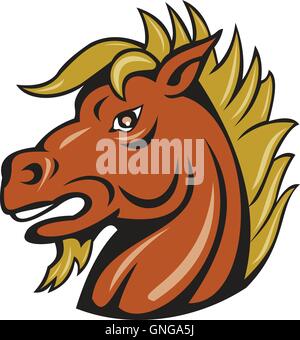 Angry Stallion Head Cartoon Stock Vector