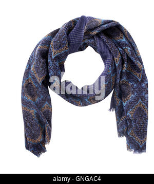 blue scarf isolated on white. Stock Photo