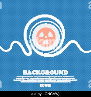 radiation sign icon. Blue and white abstract background flecked with space for text and your design. Vector Stock Vector