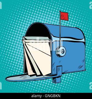 Retro letter box realistic drawing Stock Vector