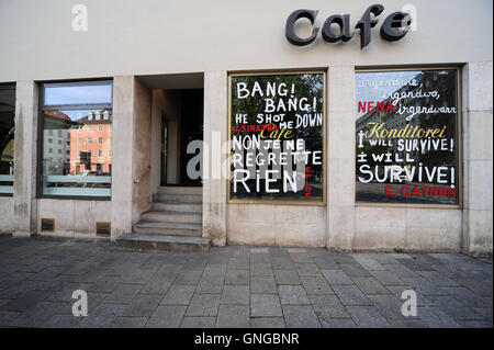 The closed Cafe am Hochhaus in Munich, 2014 Stock Photo