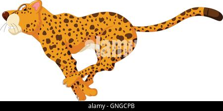 cute cheetah cartoon running Stock Vector