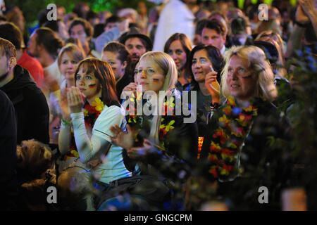 World Cup 2014: Fans at the public viewing in Munich, 2014 Stock Photo