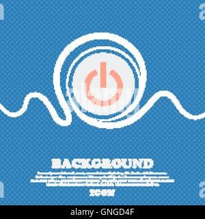 Power sign icon. Blue and white abstract background flecked with space for text and your design. Vector Stock Vector