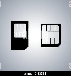 Set icons SIM card, vector illustration. Stock Vector