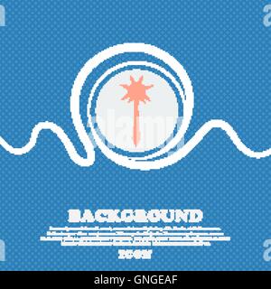 Mace sign icon. Blue and white abstract background flecked with space for text and your design. Vector Stock Vector