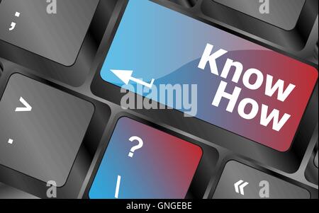 know how button keyboard key - business concept . keyboard keys. vector illustration Stock Vector