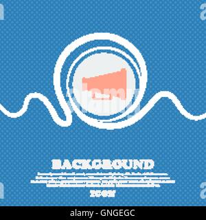 Gramophone web icon sign. Blue and white abstract background flecked with space for text and your design. Vector Stock Vector