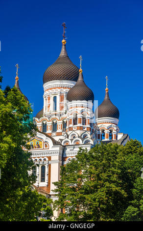 Saint Alexander Nevsky Cathedral in Tallinn - Estonia Stock Photo
