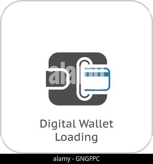 Modern Flat Digital Wallet concept Illustration Stock Vector