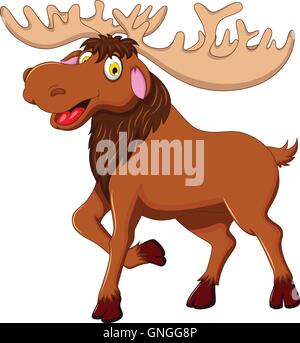 cute moose cartoon for you design Stock Vector
