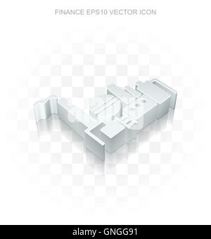 Finance icon: Flat metallic 3d Oil And Gas Indusry, transparent shadow, EPS 10 vector. Stock Vector