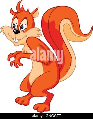 Red Squirrel Cartoon Stock Vector