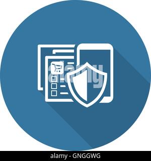 Safety Shopping APP Icon. Flat Design. Stock Vector