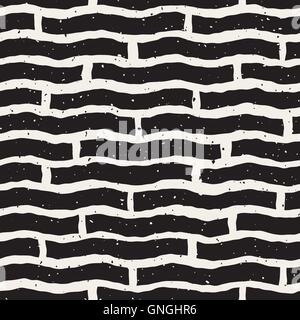Vector Seamless Hand Drawn Horizontal Wavy Lines Grunge Pattern Stock Vector