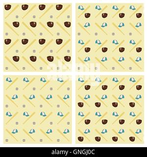 Set of sport seamless backgrounds, vector illustration. Stock Vector