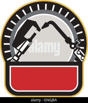 Welder Millwright Tools Circle Retro Stock Vector