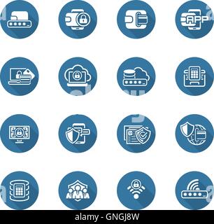 Flat Design Security and Protection Icons Set. Stock Vector