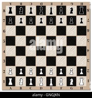 Chessboard, vector illustration. Stock Vector