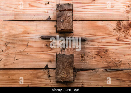 Cramp used for joining dovetailed machined timber in a 1927 farmhouse in Ørsta, Norway Stock Photo