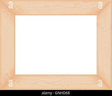 Natural textured wooden rectangular frame with knots and cracks vector illustration Stock Vector