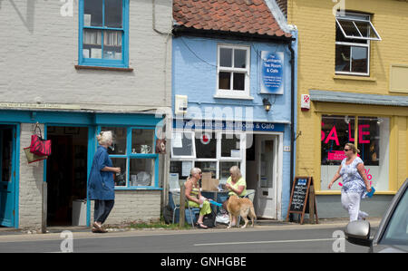 small shops in the trendy village of Burnham Market in North Norfolk. Sometimes known as Chelsea-by-the-Sea Stock Photo