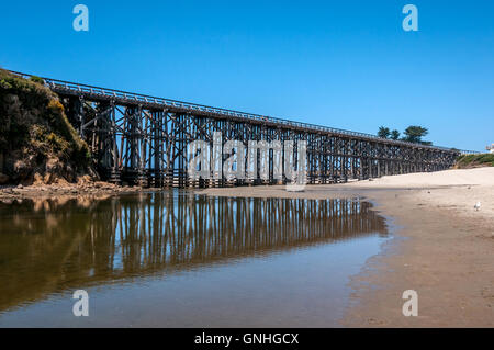 The Pudding Creek Trestle bridge in Fort Bragg California Stock Photo