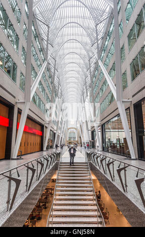 Alan Lambert Galleria, Atrium of Brookfield Place, previously known as BCE Place, Financial District, Toronto, Ontario, Canada. Stock Photo
