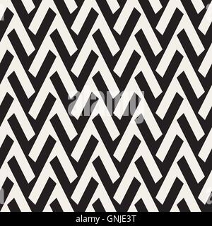 Vector Seamless Black And White Geometric Lines Pattern Stock Vector