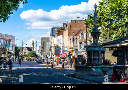 A view down St Mary's Butts in Reading, Berkshire Stock Photo