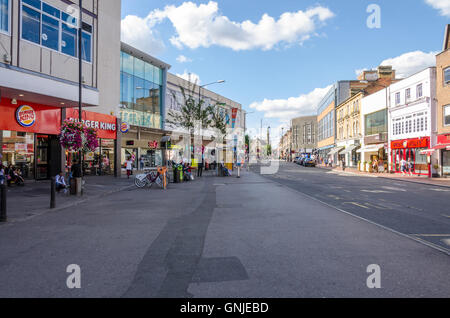 A view along St Mary's Butts in Reading, Berkshire looking towards The Broad Street Mall. Stock Photo