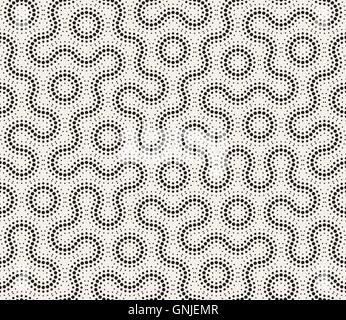 Vector Seamless Irregular Rounded Dotted Lines Geometric Pattern Stock Vector