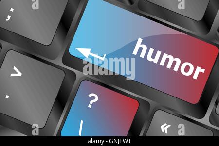 Computer keyboard with humor key - social concept . keyboard keys. vector illustration Stock Vector