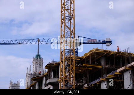 Construction site in central Moscow Russia Stock Photo