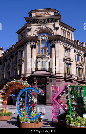 Headquarters of the Bank of Moscow (Moscow International Commercial Bank) which has been merged on May 2016 into VTB Bank located on Kuznetsky Most Street central Moscow Russia Stock Photo