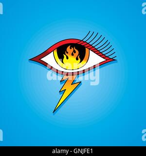 flame eye symbol theme Stock Vector