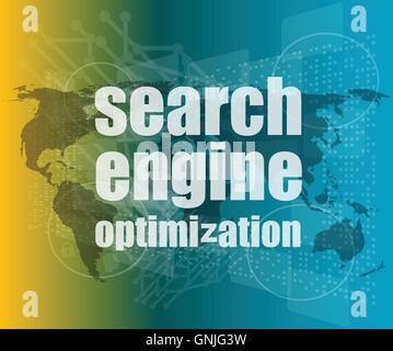 Search Engine Optimization - SEO Sign. vector quotation marks with thin line speech bubble. concept of citation, info, testimoni Stock Vector