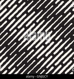 Vector Seamless Hand Drawn Daigonal Dash Lines Halftone Pattern Stock Vector