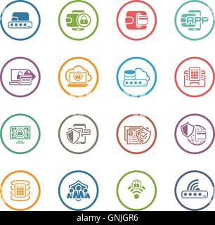 Flat Design Security and Protection Icons Set. Stock Vector
