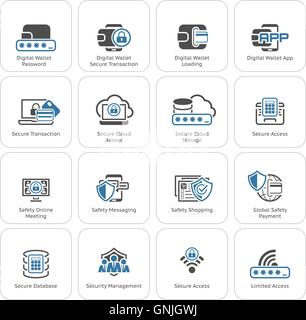 Flat Design Security and Protection Icons Set. Stock Vector