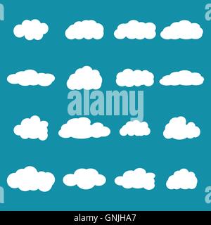 Set of clouds, vector illustration. Stock Vector