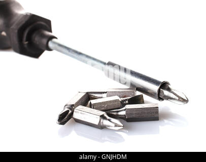 screwdrive and replaceable bits Stock Photo