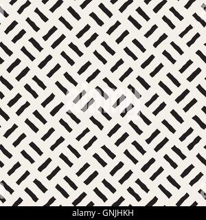 Vector Seamless Freehand Geometric Rough Lines Pattern Stock Vector