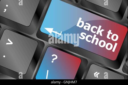 Back to school key on computer keyboard . keyboard keys. vector illustration Stock Vector