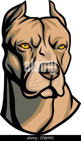 Pit Bull Head Vector Stock Vector