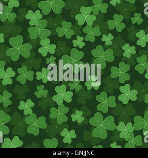 seamless pattern with green clovers Stock Vector