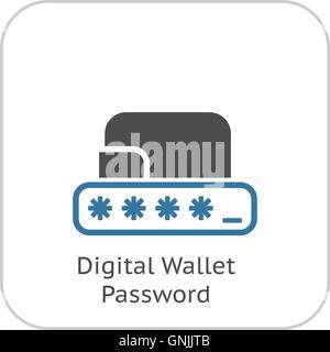 Modern Flat Digital Wallet Security concept Stock Vector