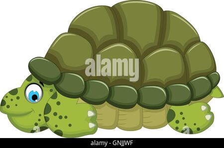 cute turtle cartoon walking Stock Vector