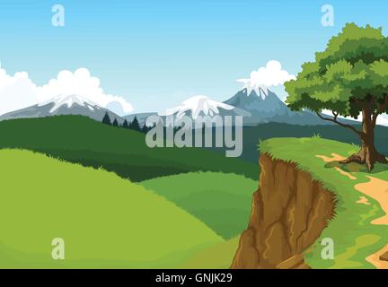 beauty mountain cliff landscape background Stock Vector Image & Art - Alamy